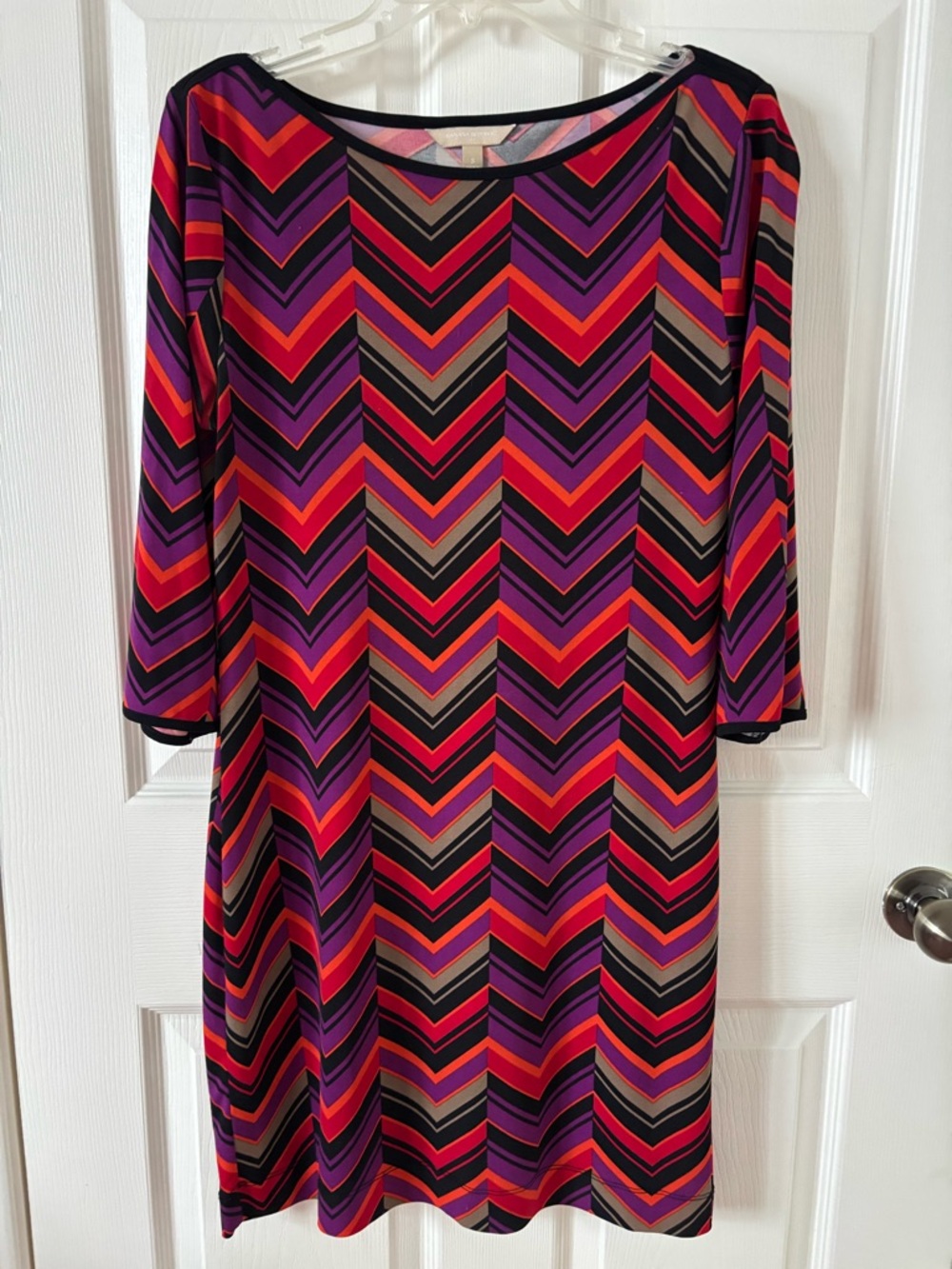 Banana Republic Chevron Shift Dress in Purple and Red
